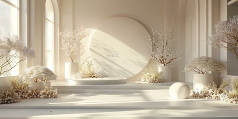 Elegant White Aesthetic Minimalist Scene