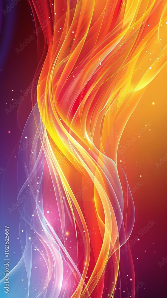 Poster abstract colorful flowing lines art design