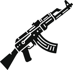 Gun silhouette on a white backing