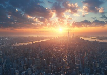 Obraz premium New York City Skyline at Sunrise
