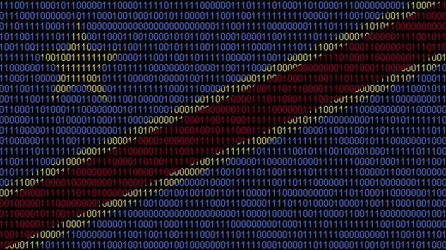 Binary code on flag of Congo Democratic Republic of the. Program source code or Hacker concept on Democratic Republic of the Congo flag.