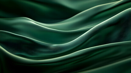 Obraz premium Abstract Green Wavy Background - 3D Illustration