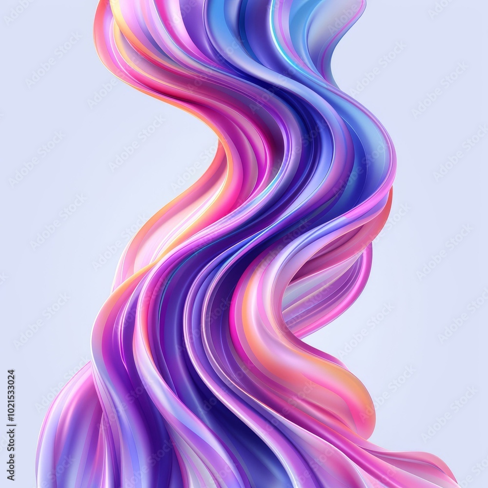 Poster Colorful 3D Twisted Ribbon