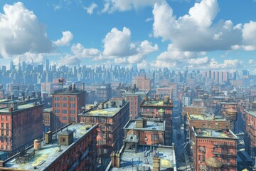 Cityscape Illustration of Urban Architecture