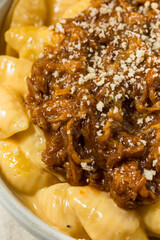 Homemade BBQ Pulled Pork Macaroni and Cheese