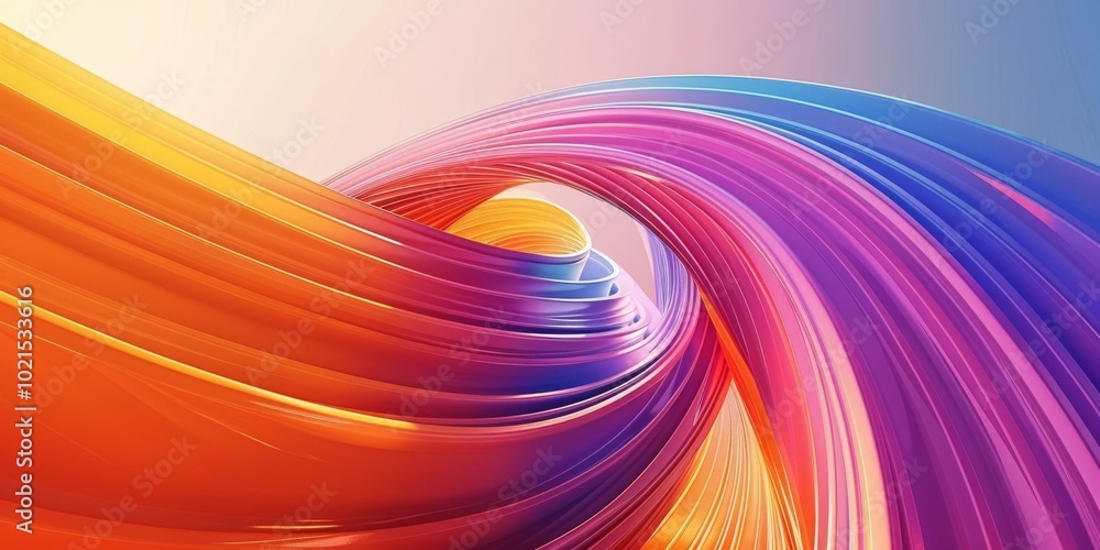 Aufkleber colorful abstract 3d rendering of twisted shapes