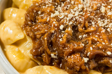 Homemade BBQ Pulled Pork Macaroni and Cheese
