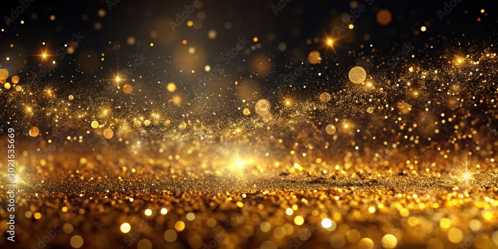 Aufkleber shimmering gold sparkles on a dark background creating a luxurious and elegant visual experience