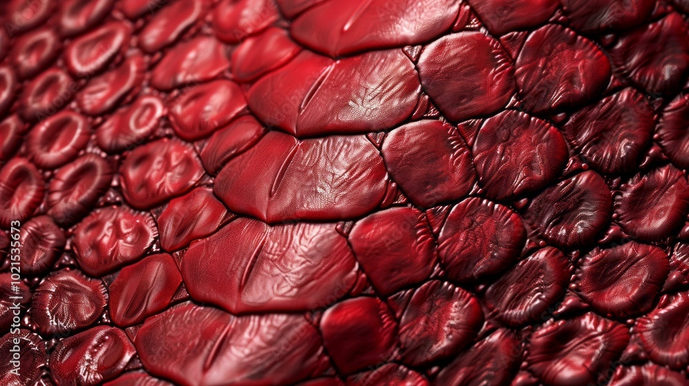 Poster a close up of a red leather texture with a red background