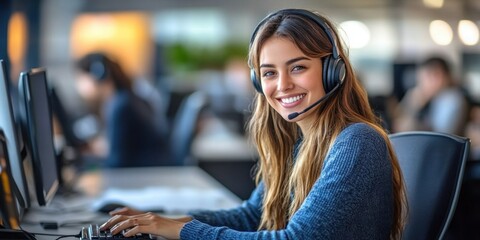 Comprehensive customer support with agents using digital platforms and personalized attention to meet client needs in a contemporary office.

