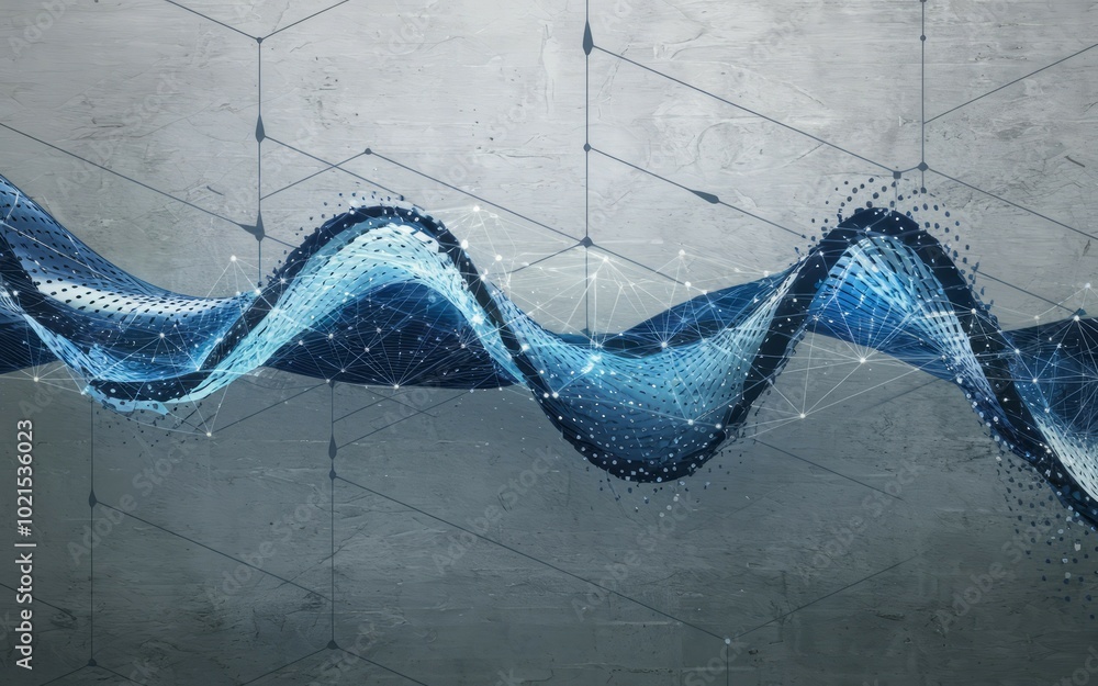 Poster digital wave abstract. abstract digital wave pattern on a grey background, symbolizing connectivity 