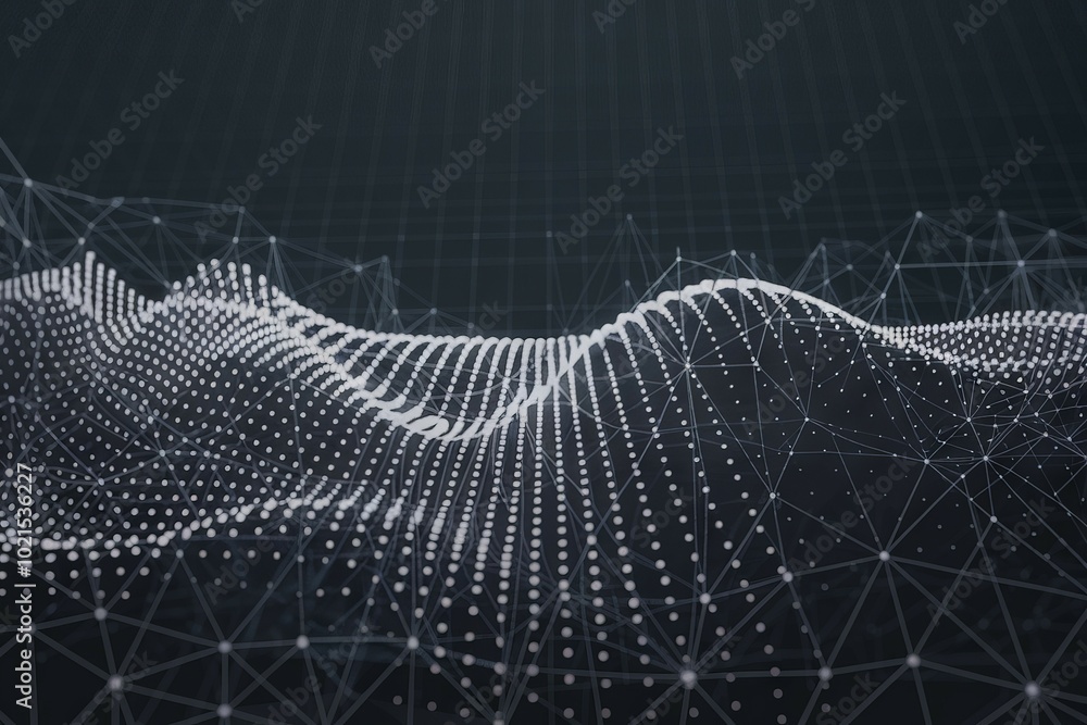 Aufkleber digital network landscape. abstract background with a network of dots and lines, resembling a digita