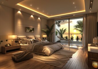 Modern Coastal Bedroom Interior Design