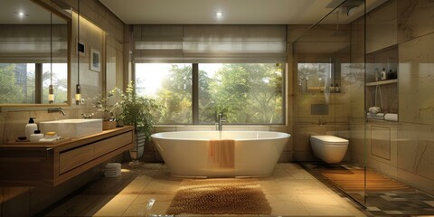 Fototapeta premium Modern Luxurious Bathroom Interior Design
