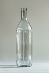 Fototapeta premium Transparent plastic bottle on a white background