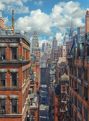 Obraz premium Urban Cityscape Illustrative Architectural View