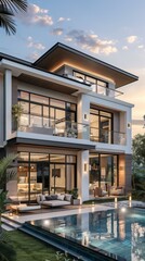 Modern Mansion with Exquisite Outdoor Living Area