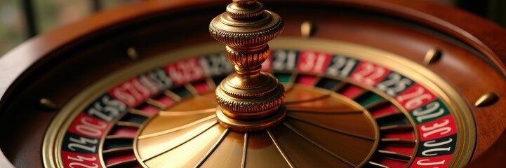 A close up of a classic roulette wheel, symbolizing chance and excitement in gaming. Perfect for articles about casinos, gambling, or nightlife.