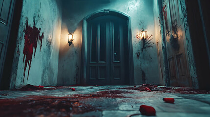Bloodstained Hallway 3D Render