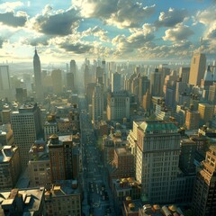 Aerial View of a Cityscapes with Skyscrapers