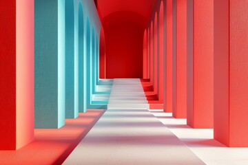 Fototapeta premium Abstract Colorful Archway Corridor Design