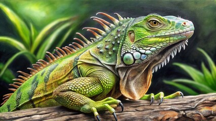 Obraz premium Step-by-Step Guide on How to Draw an Iguana for Beginners and Artists Using Simple Techniques and Tips