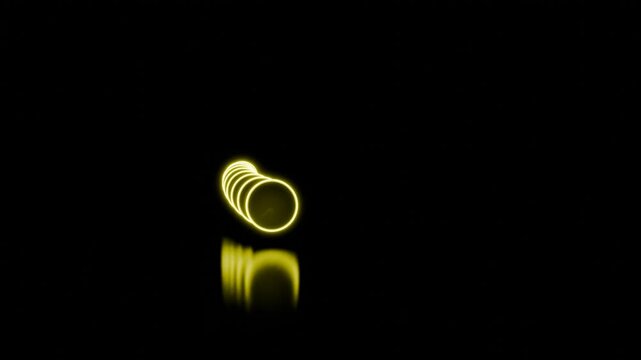 3d glowing ball in looping motion.4k, 60PFS video of colourful ball in pendulum motion in a black background.