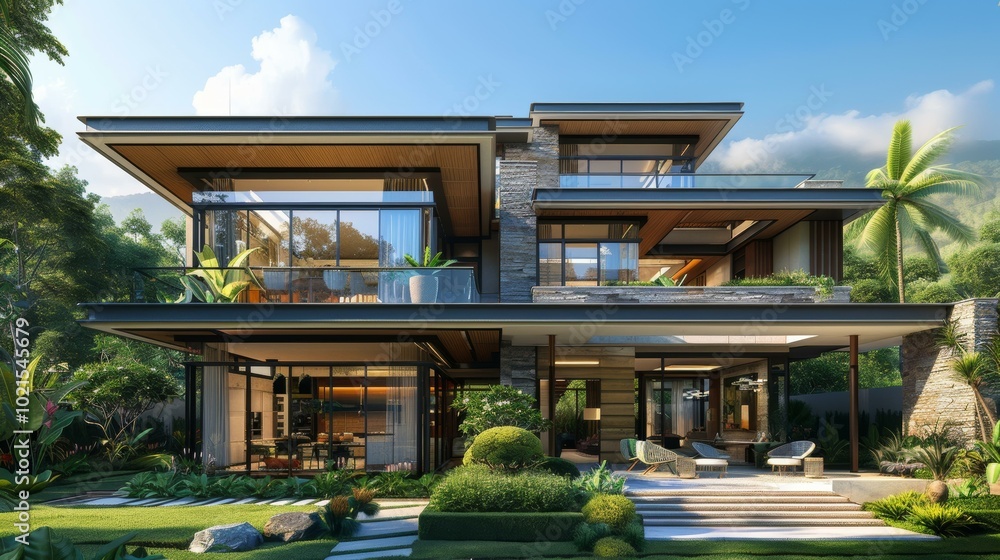 Sticker Modern Luxurious Villa Exterior Design