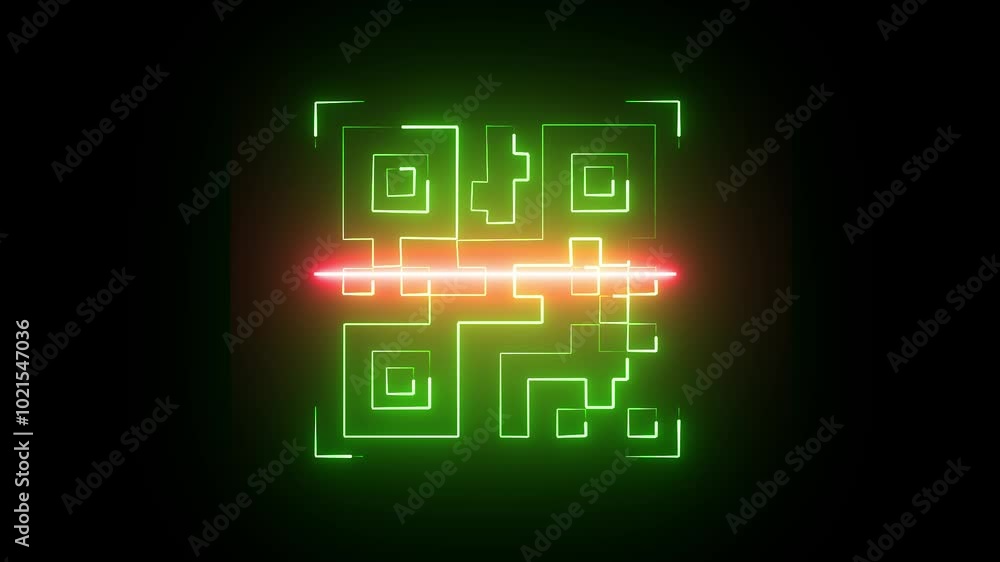 Aufkleber glowing scan qr code icon.