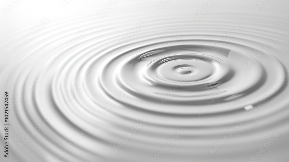 Poster textured white surface with concentric circular patterns, evoking calmness and simplicity