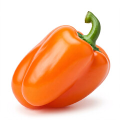 orange bell pepper isolated on white background
