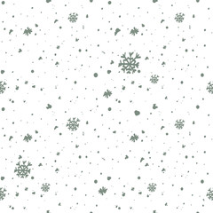 Vector illustration. Christmas and New Year seamless pattern. Snowflakes and flakes, falling snow. Scandinavian ornament. Abstract wallpaper. Snow pattern for advertising and typographic products. 