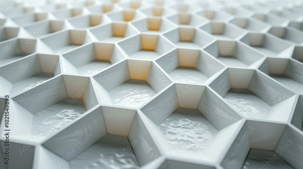 Poster 3d rendering of a honeycomb structure