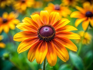 Obraz premium Stunning Black Eyed Susan Flower in Full Bloom Capturing Nature's Beauty and Vibrant Colors for Your Creative Projects
