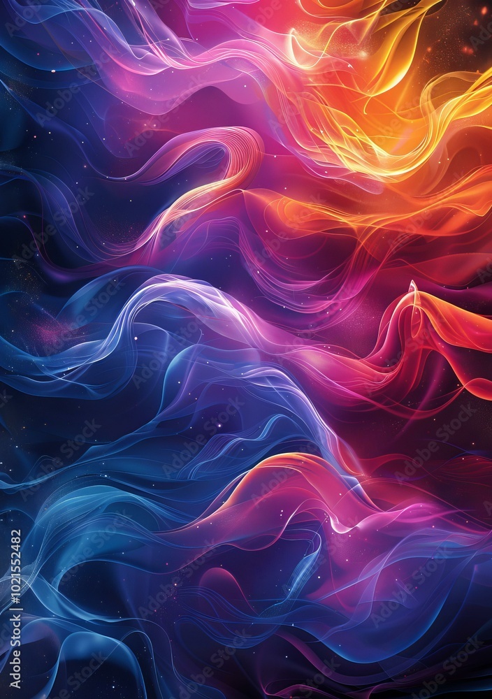 Poster abstract colorful flowing lines background design