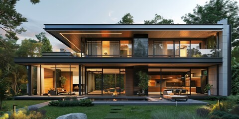 Obraz premium Modern Luxury House Exterior Design