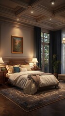 Elegant Bedroom Interior Design Illustration