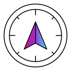 Direction Compass Icon - Navigation, Guidance, Success Path & Goal Setting Icon