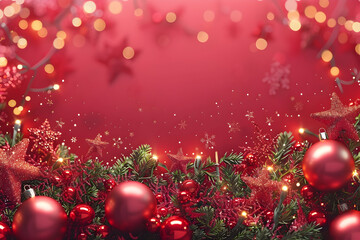 Red Christmas Ornament Background Illustration