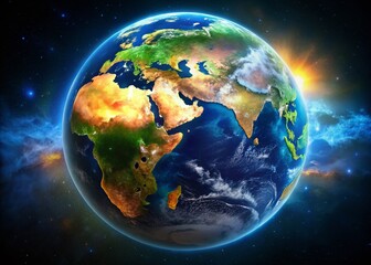 Stunning Earth Projection Visualization for Educational and Scientific Purposes in High Resolution and Detail