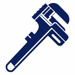 Obraz premium Industrial Pipe Wrench Silhouette Vector Illustration