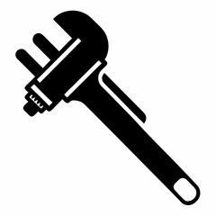 Pipe wrench silhouette vector illustration design