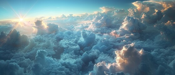 Obraz premium Dynamic Towering Cloudscape at Sunrise