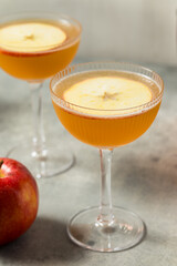 Boozy Cold Autumn Apple Cider Martini Cocktail
