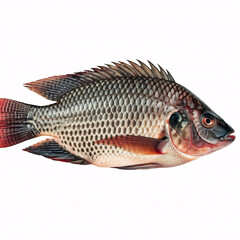 Obraz premium fresh tilapia fish isolated on white background