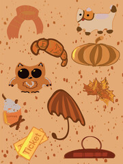 vector graphics, illustration on the theme of autumn time