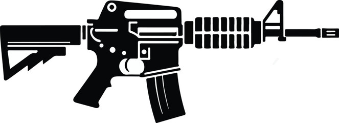 Gun silhouette on a white backing