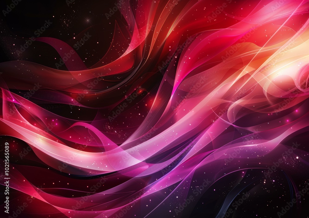Poster abstract flowing lines colorful background
