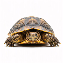 Obraz premium yellow bellied turtle close up isolated white background