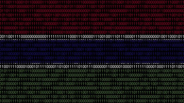 Binary code on flag of Gambia. Program source code or Hacker concept on Gambian flag. Gambia digital technology security, hacking or programming